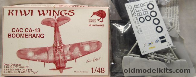 Tasman 1/48 Kiwi Wings CAC CA-13 Boomerang and LTD 9806 1/48 CA-13 Boomerang (Bagged), KW4802 plastic model kit